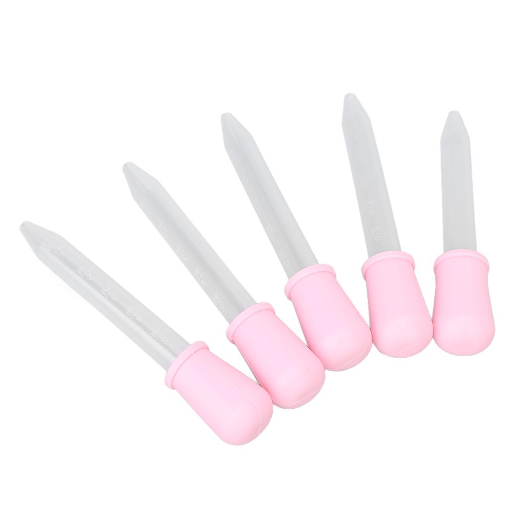 5 шт. пипеток для переноса, самодельные прозрачные калиброванные капельницы для лабораторного эксперимента с эпоксидной смолой (розовый)