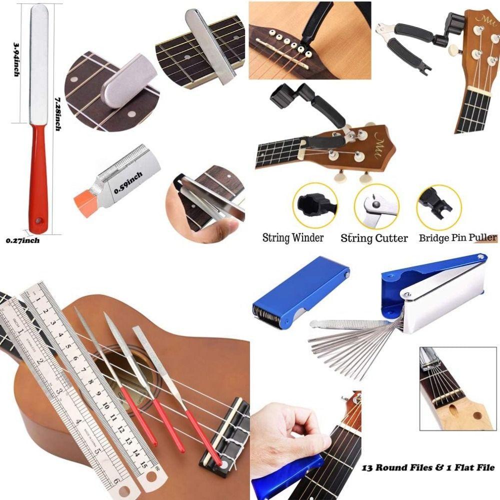 Набор инструментов для самостоятельной сборки гитары 25 шт./набор 25 в 1 Набор инструментов для ремонта гитары Инструменты для обслуживания гитары Мандолина