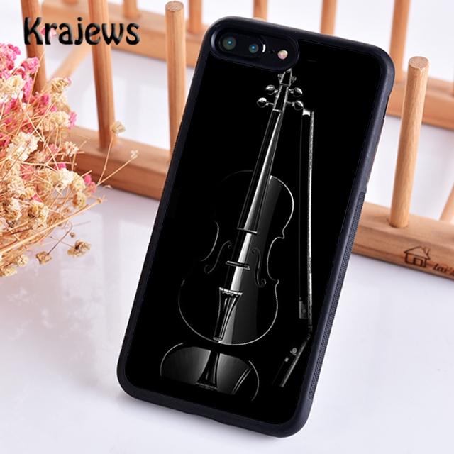 Krajews Elegant Wooden Violins Bow Sheet Music Phone Case For iPhone 17 Air 16 15 14 plus 11 12 13 pro max coque Fundas