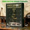 24 Days WWII Aircraft Christmas Countdown Calendar with 2D Acrylic Warbirds Christmas Advent Calendar Xmas Countdown Calendar