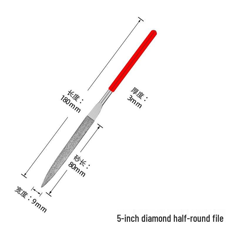 Titanium-Plated Fine Alloy Diamond File Set for Metal Grinding & Deburring