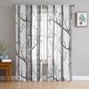 Gray White Tree Branches Sheer Curtains for Living Room Modern Voile Curtain Bedroom Tulle Curtains Window Drapes Decor
