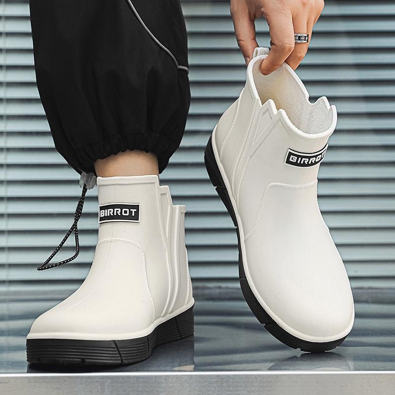 Мужская уличная мода Низкие Нескользящие Водонепроницаемые Ботинки Резиновые сапоги