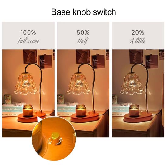 Лампа-подогреватель свечей с деревянной основой, функцией таймера, регулируемой яркостью, ароматизированным воскотопом