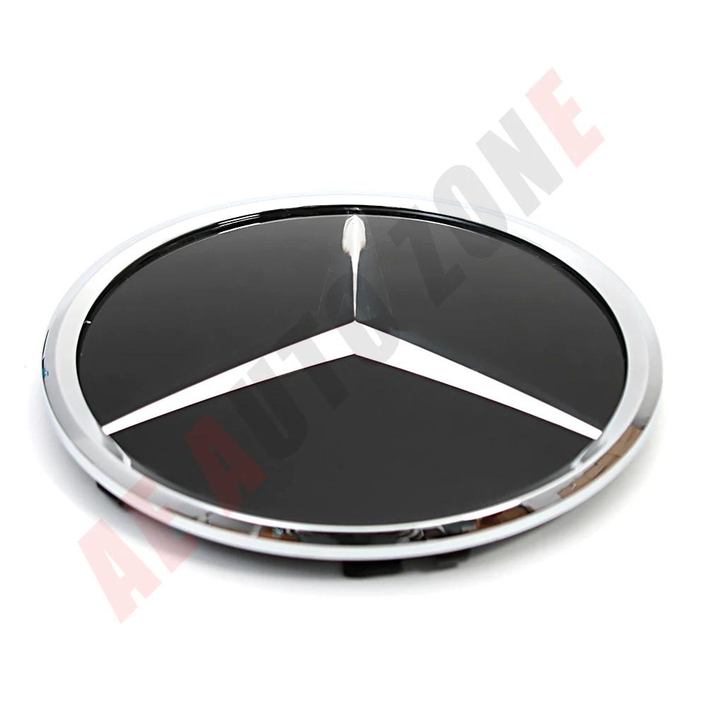 Front Grille Star Logo 3D Mirror Emblem With LED Lighting Chrome Silver Glossy Black For Mercedes Benz E-Class W213 16-20 BB1