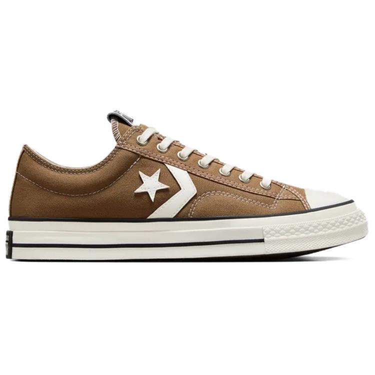 Converse Star Player 76 Удобные Нескользящие Износостойкие Низкие Скейт-Кеды Унисекс Коричневые