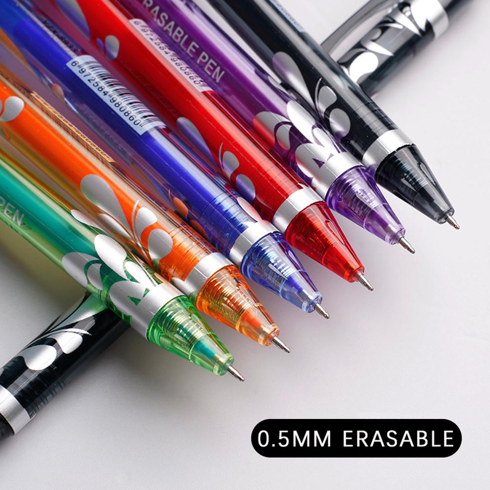 55pcs/set Gel Pen Press Type 0.5mm Erasable Gel Pen Set 6 Colors Washable Handle Magic Refills Rod Super Capacity Ink Writing Stationery