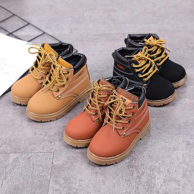 Модные ботинки martin для мальчиков и девочек, осенне-зимние теплые ботинки, детские зимние сапоги, хлопковые детские ботинки