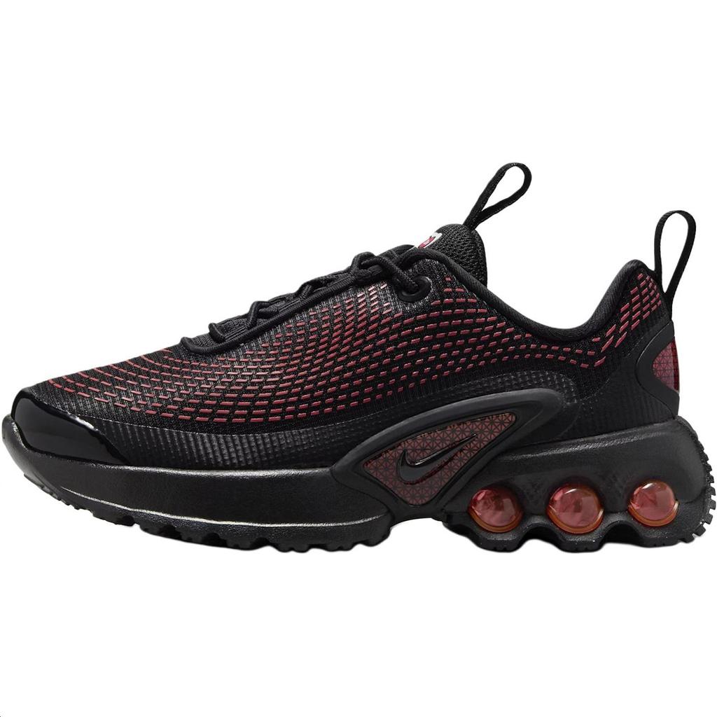 Nike Air Max Dn Abrasion Resistant Low top Running Shoes Black/Red Kids' FN4453-006