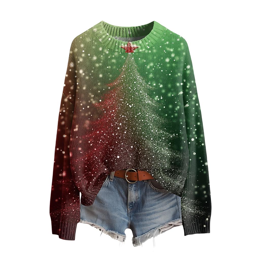 Women's Funny Women's Christmas Sweater R-Neck Christmas Jumper Christmas Outfit Ugly Sweatshirt Christmas Costume