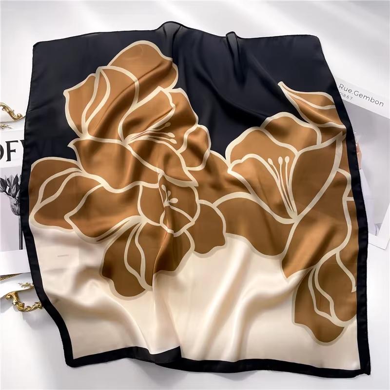Шарф в клетку 68 см, новый женский весенне-летний шарф из имитации шелка, модный и универсальный головной платок-шаль для защиты от солнца