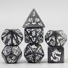 Polyhedral Dice Set 7pcs Marble Effect Game Dice Roll Playing Game for Party Bar Club