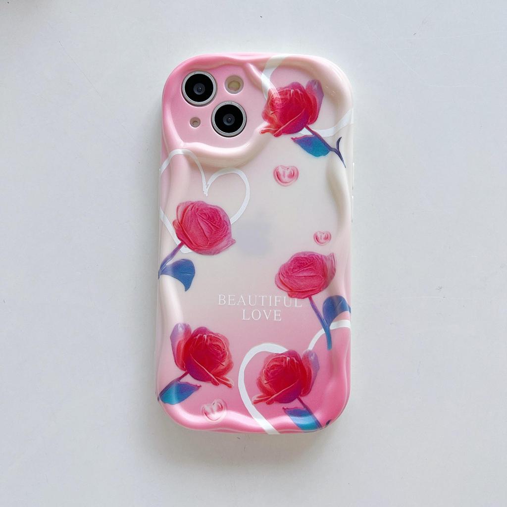 Милый силиконовый чехол для Xiaomi Redmi Note 12 11 Pro itel A60 S23 Oppo A78 A58 A38 iPhone 15 14, чехол с рисунком розы, мягкий бампер из ТПУ