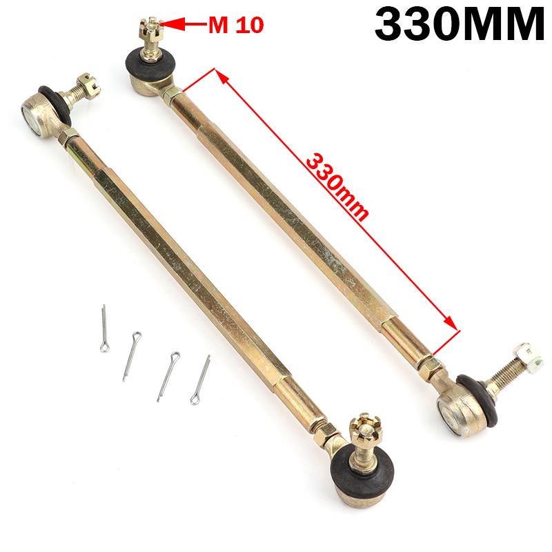 1 Pair 100mm-330mm Steering Tie Rod Assembly M10 Ball Joint End Kit For 50cc-250cc ATV Quad Go Kart UTV Buggy 4 Wheeler Parts