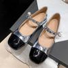 Fashion Luxury Designer Women Mary Jane Shoes Elegant Pearl Shiny Square Toe Footwear Large Size 2025 Spring Low Heels Ladies Pumps