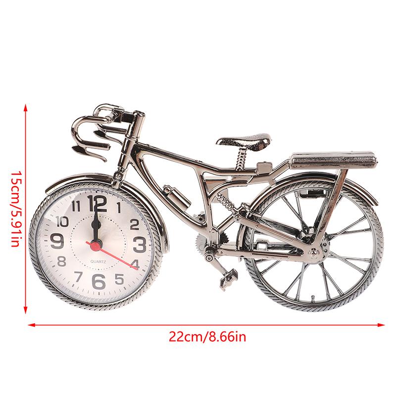 Home Garden Vintage Arabic Numeral Bicycle Shape Creative Table Alarm Clock