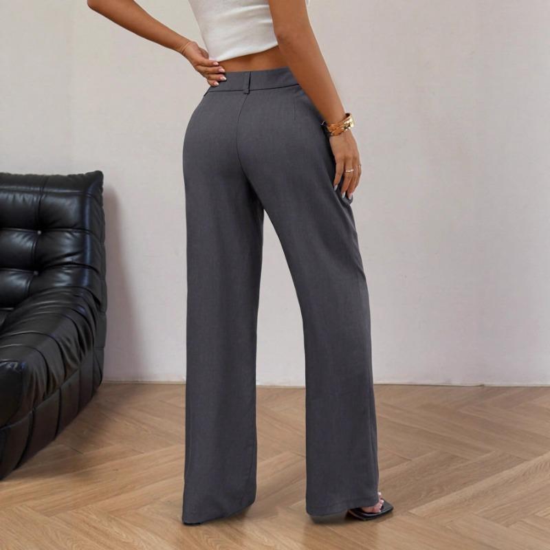 Женские повседневные брюки на пуговицах в американском ретро-дизайне Женские широкие брюки с драпировкой в стиле для commuting