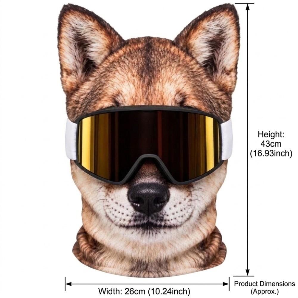 Soft Elastic Fabric Animal Face Ski Mask Vivid Animal Prints Animal Prints Mask Outdoor Activities