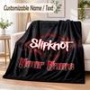 Custom Text Flannel Blanket Slipknot Print Warm Cozy Blanket Home Sofa Bedding