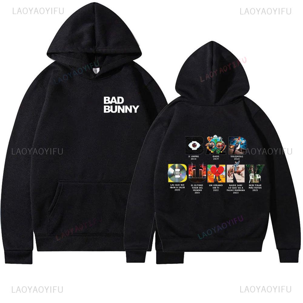 Худи с альбомом Bad Bunny DTMF для мужчин и женщин, оверсайз, пуловер, зимнее худи, подарок для фанатов, стильный свитер, новинка 2025 года, с длинным рукавом