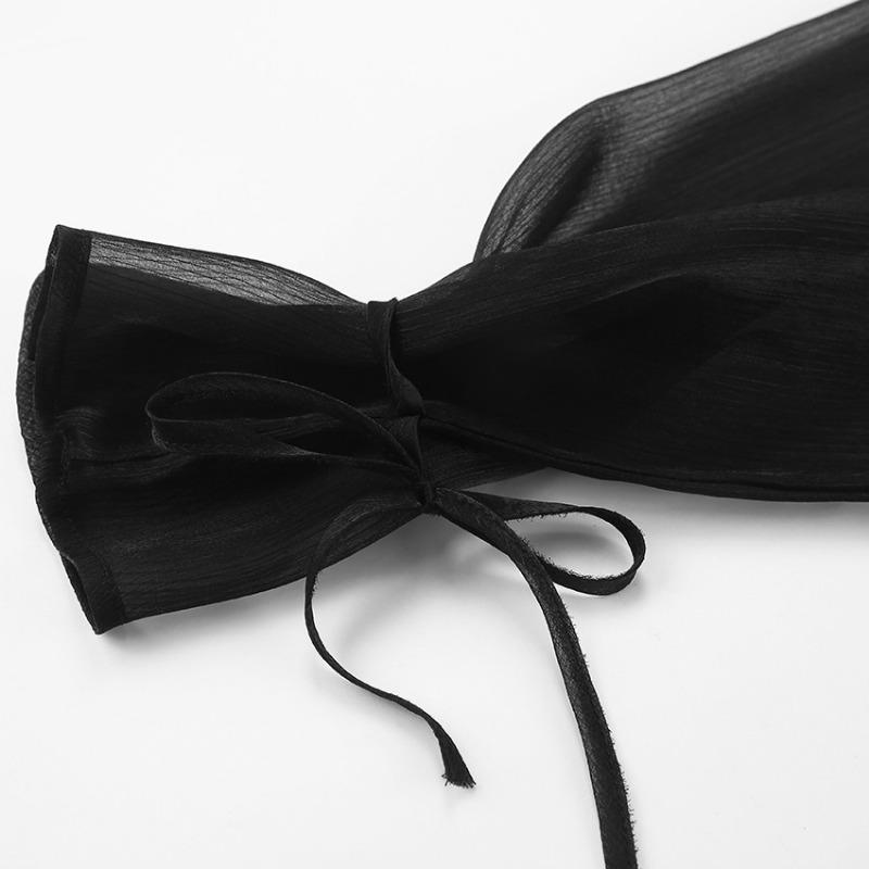 Модная сексуальная прозрачная повседневная свободная рубашка женская винтажная с рукавами-фонариками на шнуровке женские блузки элегантные тонкие летние топы женская одежда 26255