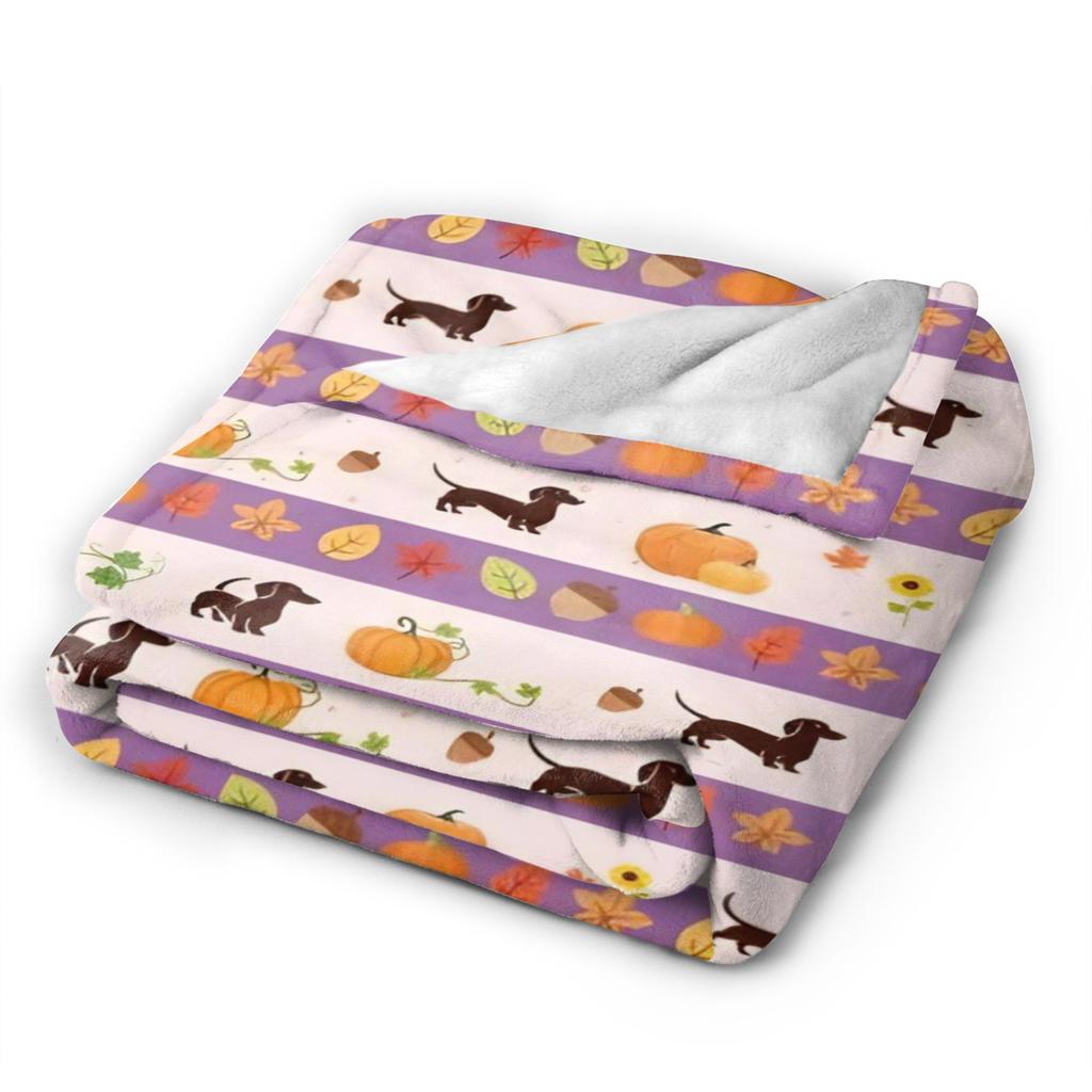 Dachshund Blanket Cover Dogs Animal Flannel Throw Blanket Summer Air Conditioning Portable Ultra-Soft Warm Bedsprea