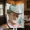 1pc John Wayne's iconic cowboy hat blanket, al season lightweigh Poster blanket home office outdoor nap multifunc Poster blanketional blanket