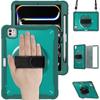 For iPad Pro 11 (2024) Case Hand Strap Kickstand PC+TPU+Silicone Cover with Shoulder Strap