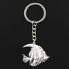 Fashion Goldfish Tropical Fish 35x36mm Pendant 30mm Key Ring Chain Silver Color Men Car Gift Souvenirs Keychain