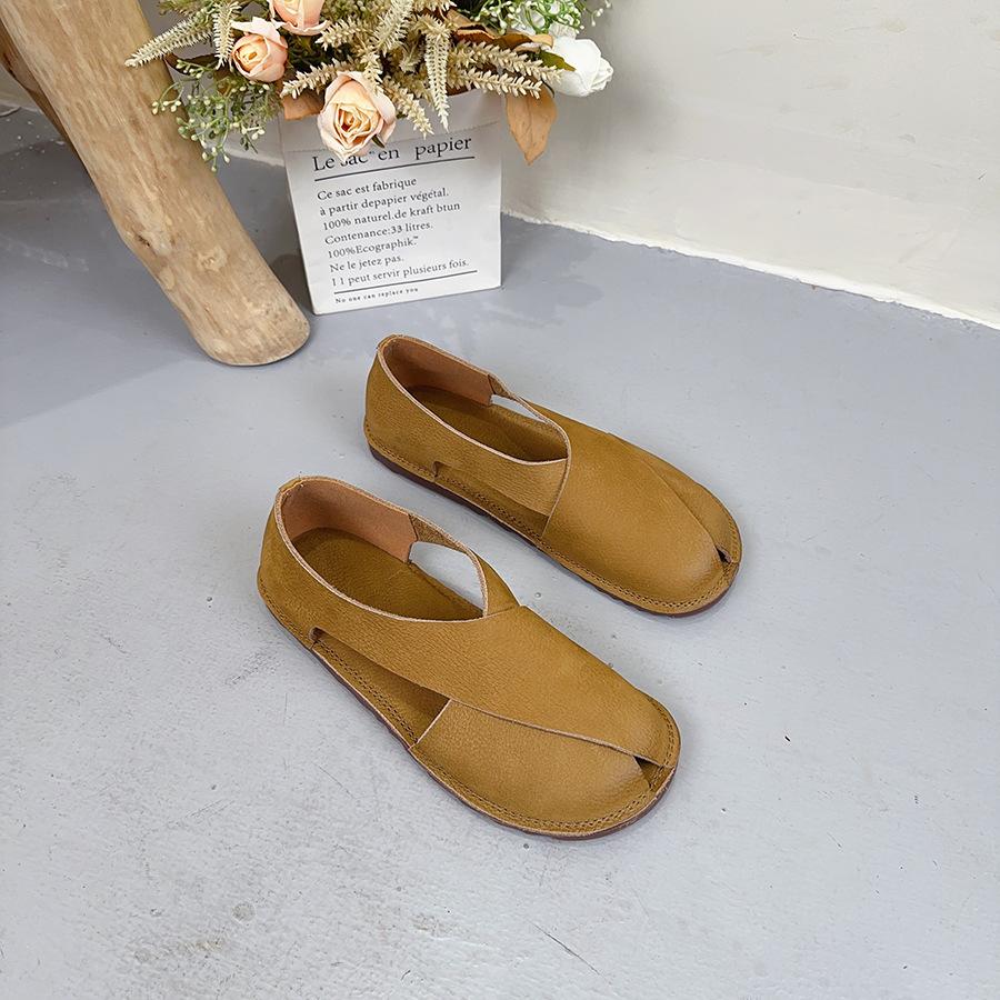 Johnature Женские туфли на плоской подошве из натуральной кожи, лоферы в стиле ретро, ​​универсальные удобные туфли без шнуровки с круглым носком