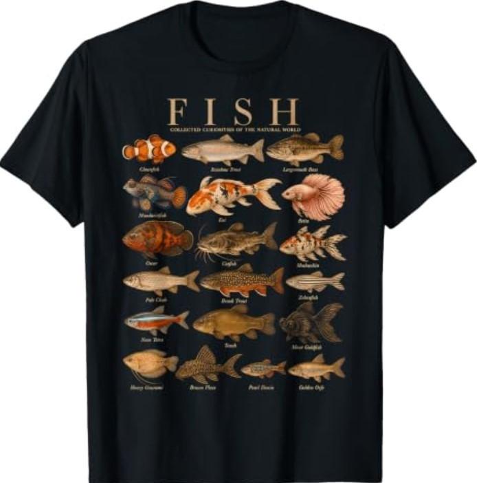 Fish Species Chart Freshwater Aquarium Collector T-Shirt