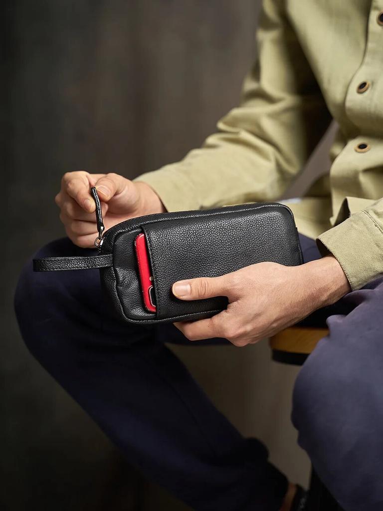 Мужской клатч из 100% натуральной кожи, женская сумка-тоут, сумка для мобильного телефона, кошелек для монет, маленькая сумка для хранения, длинный кошелек