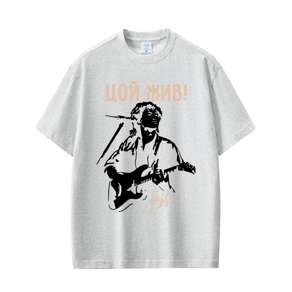 Legendary Russia Rock Band Kino Viktor Tsoi Graphic Tshirt Unisex Women Casual Cotton Vintage T Shirts Unisexs Oversized Tshirts