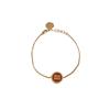 (W) Miu Miu Enameled Metal Logo Bracelet Rust Gold
