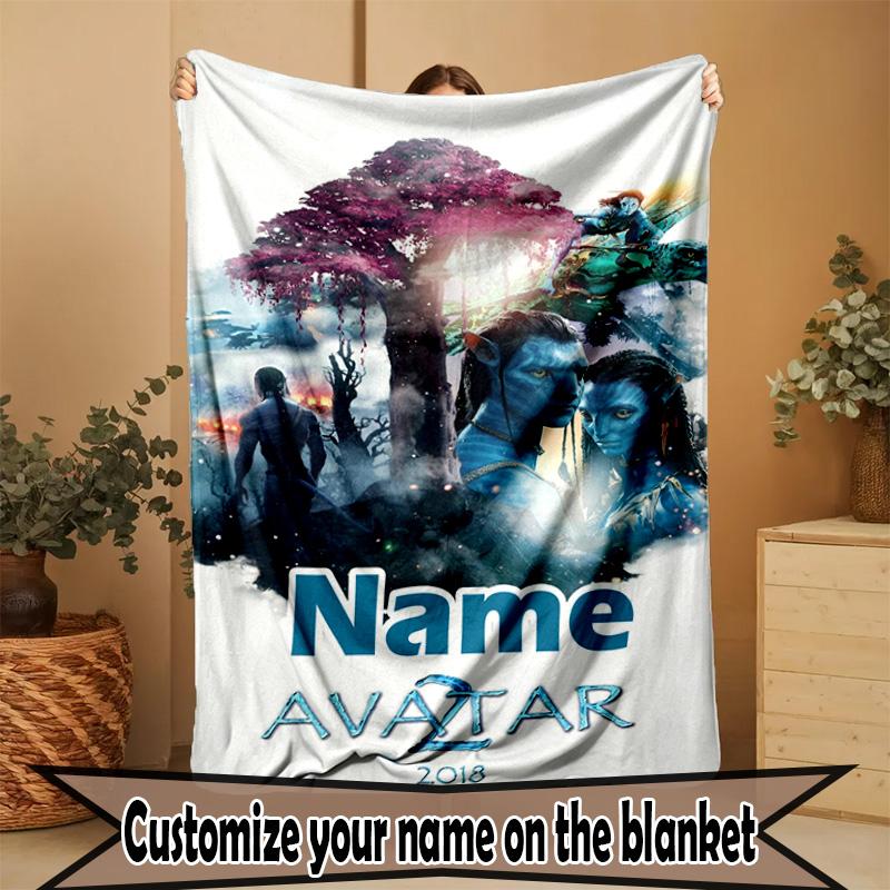 Custom Name Personalized Avatar Print Blanket, Home Decor, Bedroom, Sofa, Camping, Couch, Gifts for Birthday Christmas