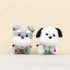 Plush Dog Pendant Keychain With Small Bell Necklace Design Suitable Gift For