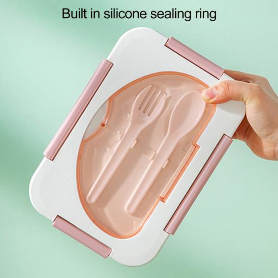 Ланч-бокс на 1350 мл с вилкой, ложкой, 5 отсеками, коробка для соуса, микроволновая печь, безопасный для пищевых продуктов, школьники, контейнер для еды Bento, кухонные принадлежности