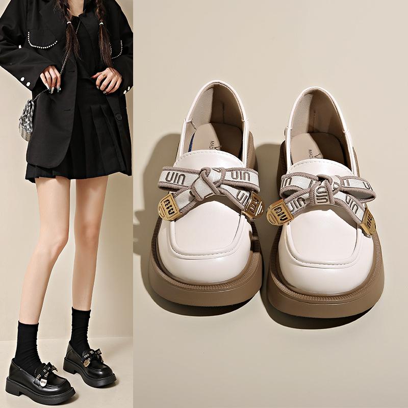 Женские осенние новые туфли на плоской подошве в британском стиле с открытым верхом, маленькие кожаные туфли, одинарные туфли для женщин