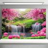 2D Vibrant Pink Flower Waterfall Backdrop for Studio & Party Decoration