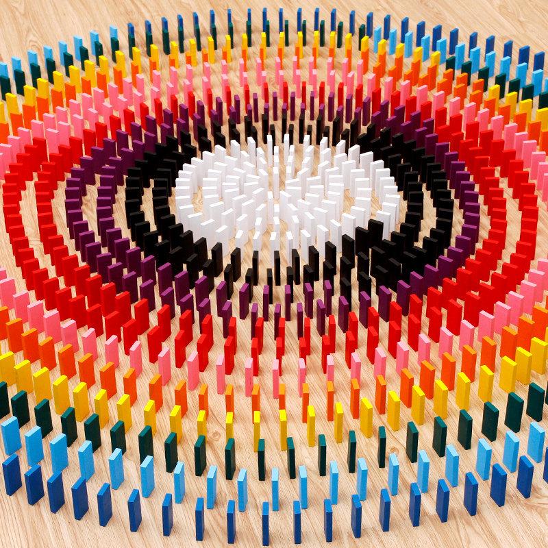 Children's Educational Wooden Dominoes and Building Blocks Set - Standard Competition Grade