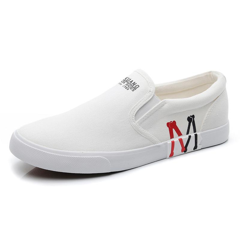 Новые летние повседневные мужские туфли, спортивные дышащие парусиновые туфли, мужские туфли без застежек в корейском стиле, мужские кроссовки, осень