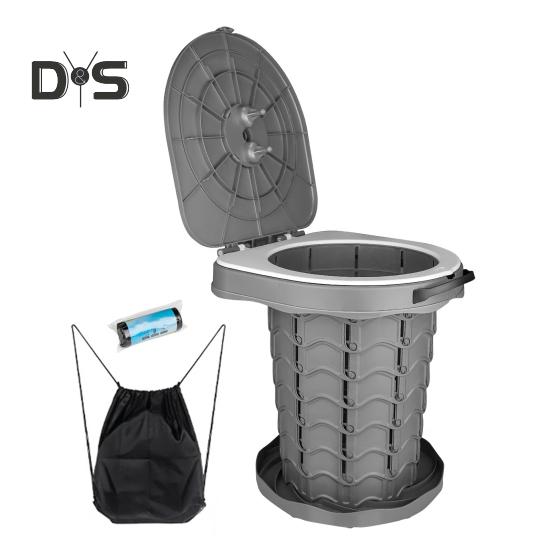 Выдвижной портативный туалет с большой грузоподъемностью, регулируемой высотой, портативный туалет для кемпинга, для использования в чрезвычайных ситуациях