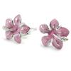 Les Trésors De Lily [I3705] - Silver Pink 'Hibiscus' Earrings (rhodium-plated) - 10x9 Mm
