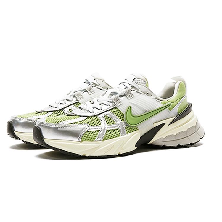 Nike V2K Run Амортизация Нескользящая Дышащие Низкие Повседневные Беговые Кроссовки Женские Зеленый Серебристый FD0736-100(Команда15-)