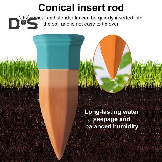 6 шт. самополивающихся терракотовых шипов для полива, автоматические медленно высвобождающиеся колышки для полива растений в помещении и на открытом воздухе