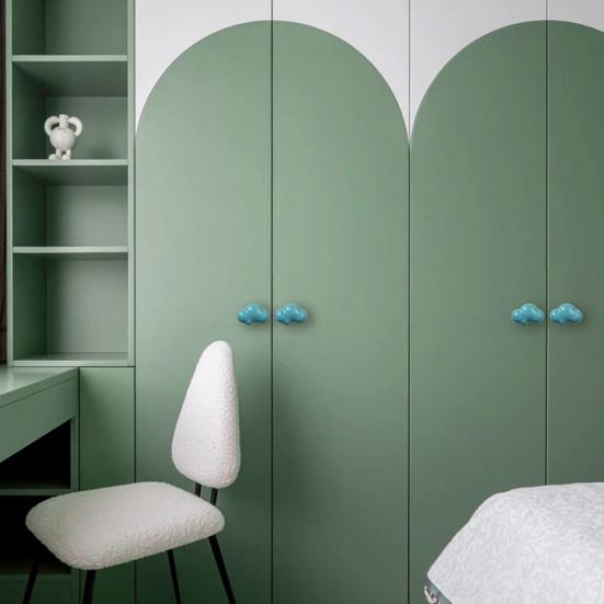 Ручка шкафа Ручка выдвижного ящика Гладкая поверхность Простая установка Керамическая ручка для шкафа в форме облака