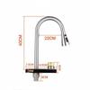 New 4 Modes Waterfall Grey Sink Kitchen Faucet Hot Cold Pull Out Mixer Sprayer Head Flying Rain Tap Single Hole Deck Mounted