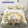 Barn Owl Pattern Bedding Quilt Set  Home Decoration  Gift (1 * duvet cover + 2 * pillowcase  without core)