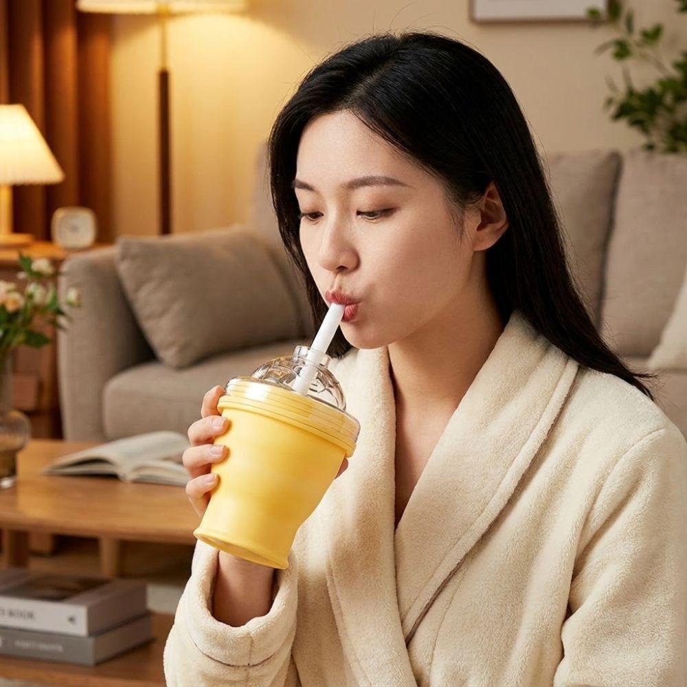 Collapsible 2-in-1 Ice Mold Cup Food Grade Silicone Ice Ball Maker for Juice Drinks