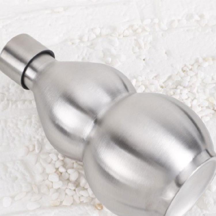 Silver 500ml Stainless Steel Travel Gourd Shape Water Bottle With Practical Carry Leather Strap Whiskeys Liquor Flask